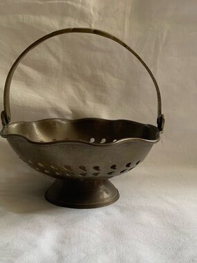 Vintage Footed Small Brass Trinket Dish